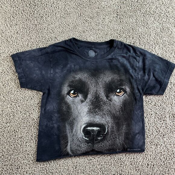 The Mountain Shirt Womens Small Blue Black Labrador Cropped Short Sleeve - Picture 1 of 9